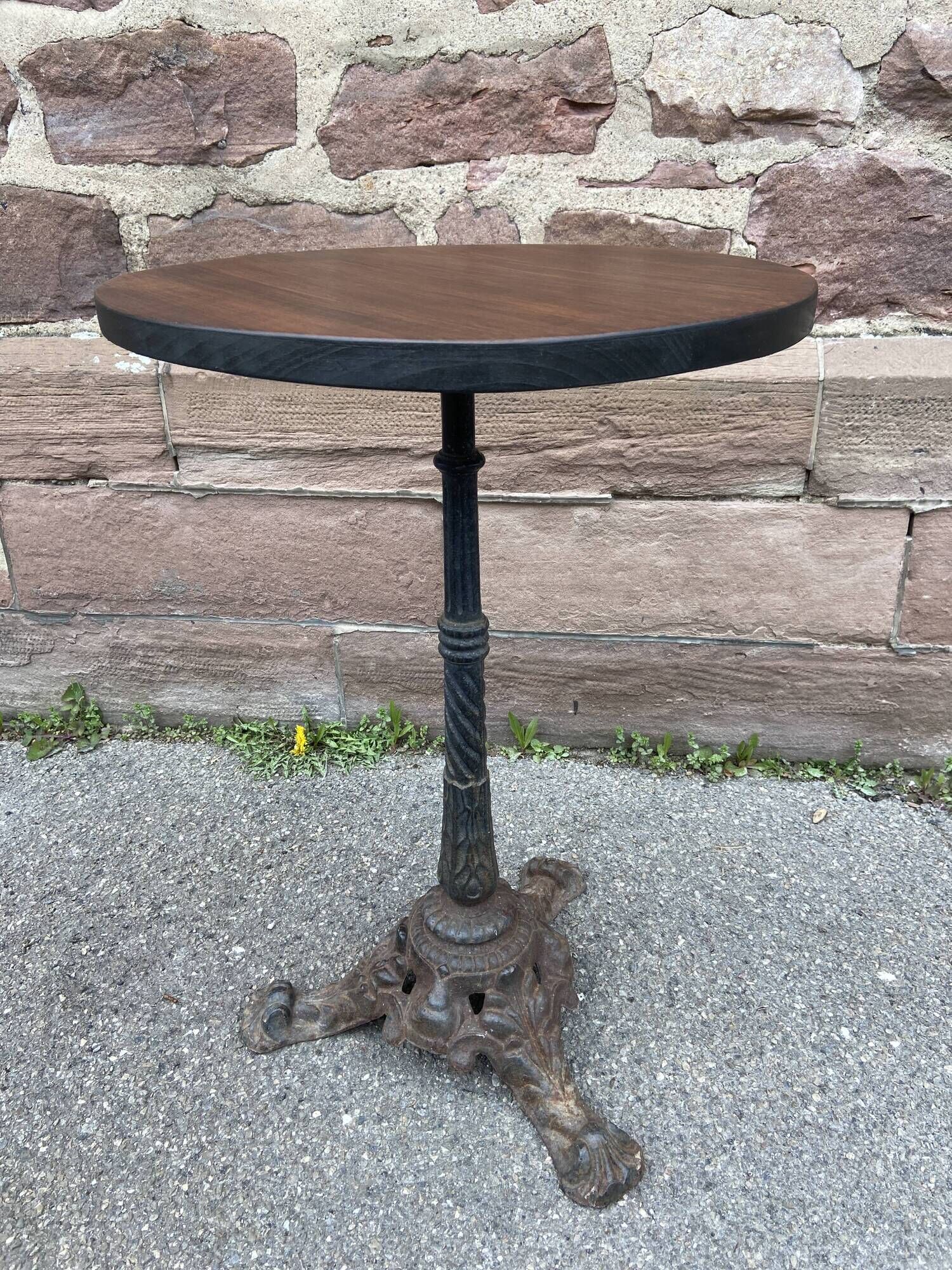 Metal terrace pedestal table garden bistro art deco paris, 60s