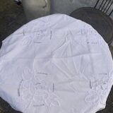 Pillowcase, white cotton cushion cover, embroidered with flowers with days, art deco