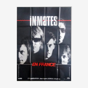 Affiche concert Inmates Paris grand odéon 120x160 cm années 80