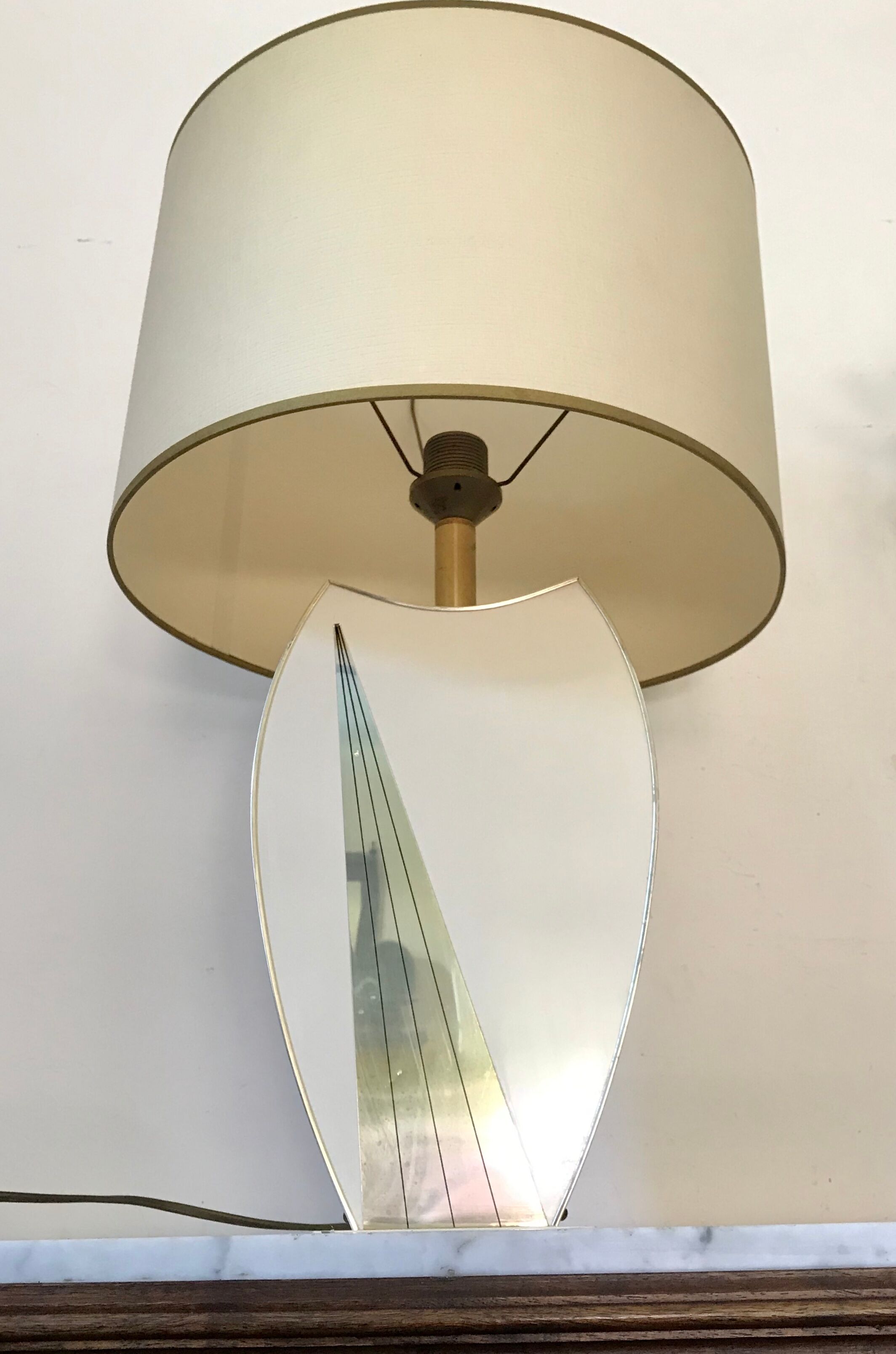 Lace-up and brass lamp