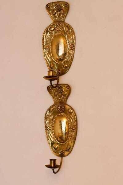 Pair of mid-century brass Swedish sconces