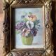 Old painting still life with anemones