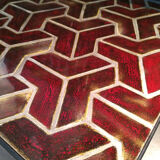 Red ceramic coffee table