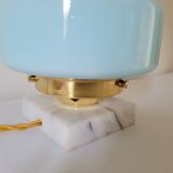 Art Deco blue skyscraper lamp