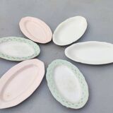 Ensemble de 6 raviers en faience ancienne par Gien et St Amand