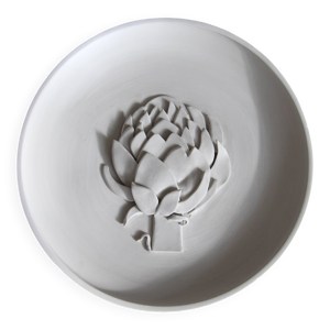 Centre de table en faïence - blanche