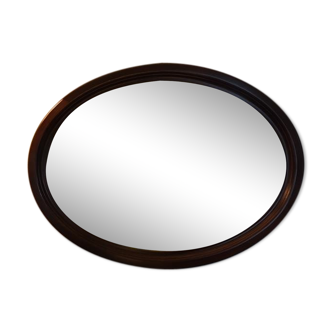 Dark oak oval mirror 77x58cm