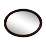 Dark oak oval mirror 77x58cm