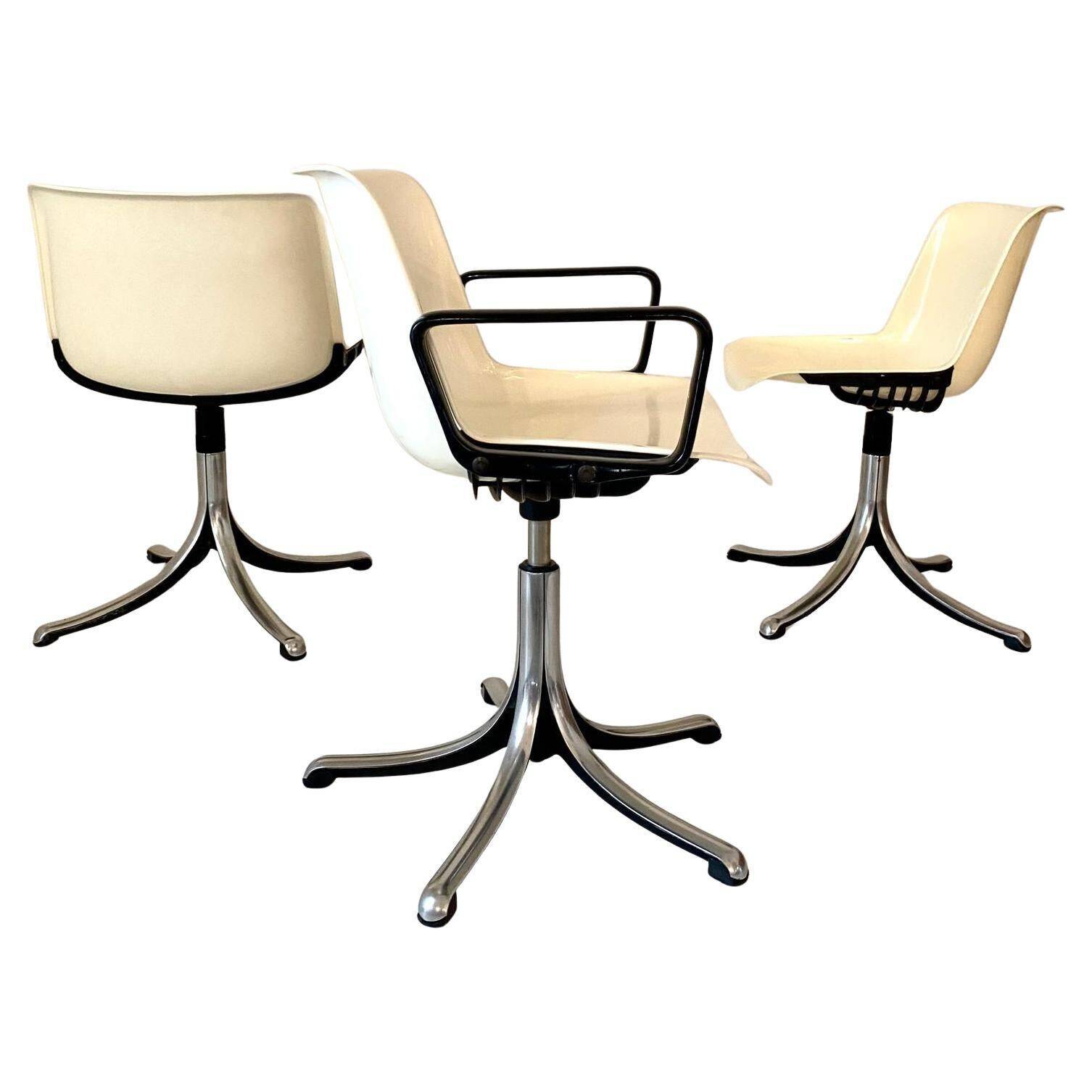 Set of three Modus Office Desk Chairs, Osvaldo Borsani for Tecno, Italy 1960