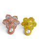 Pair of flower candle holders handmade in Italy.