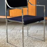 Set of 4 chairs and 2 armchairs model SQ by Willy Rizzo 1970