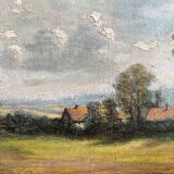 Painting hsp james emery (1819-1899) countryside england fudbury cornard