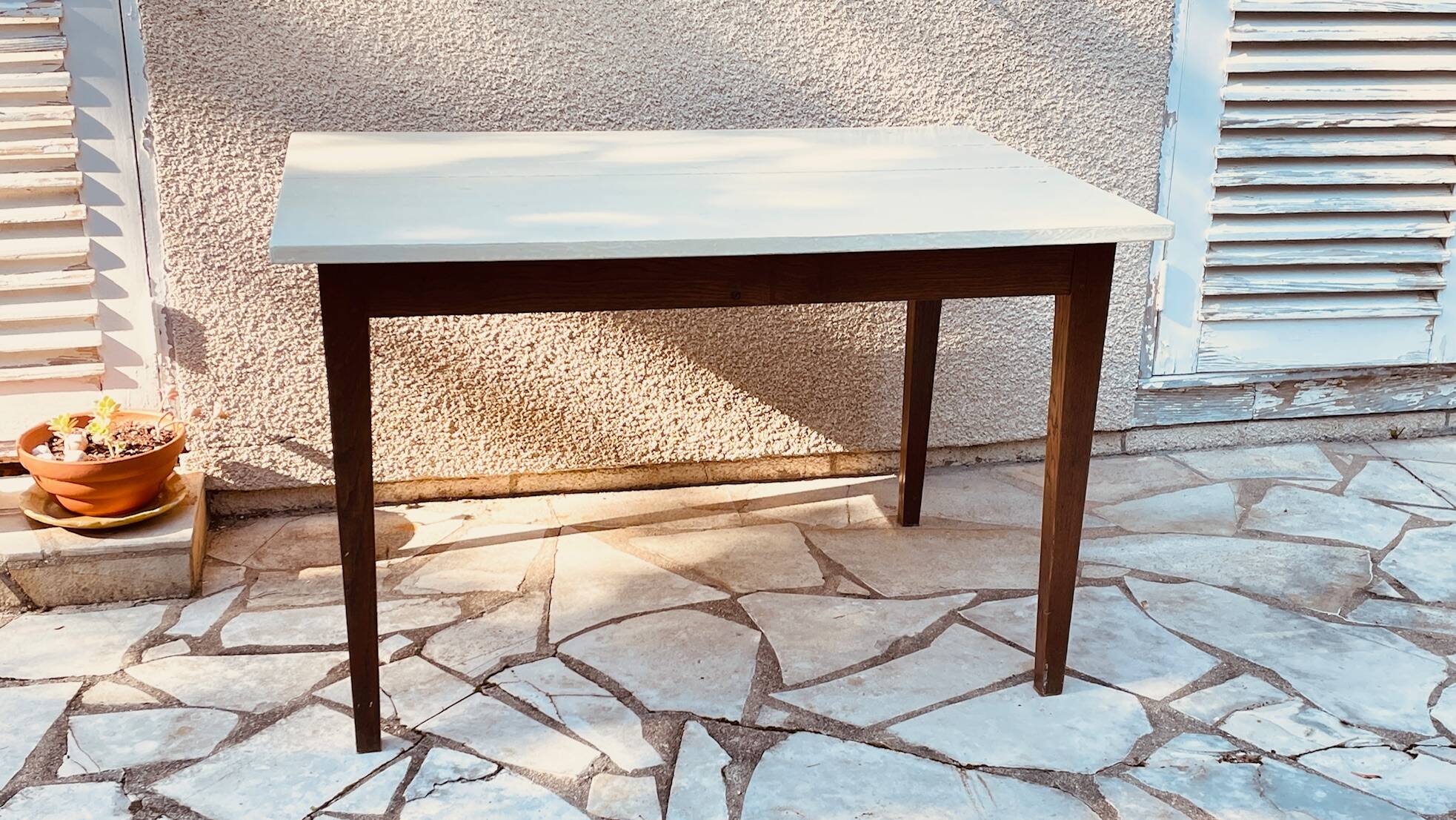 Vintage solid oak farm table