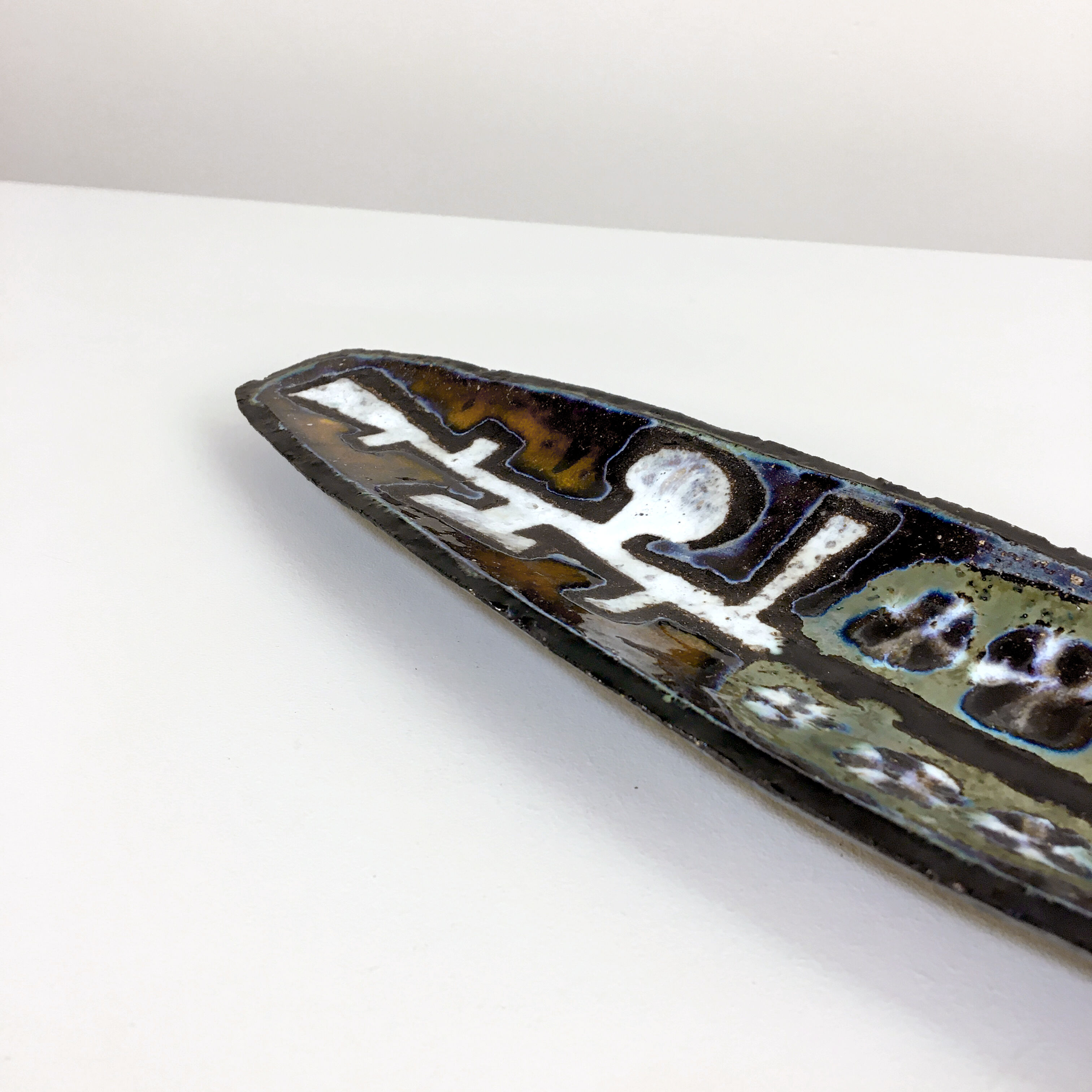 Oblong dish in enamelled ceramic, Jan Nolf, circa 1955
