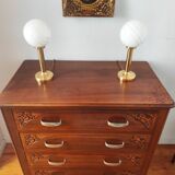 Art Deco chest of drawers in solid walnut