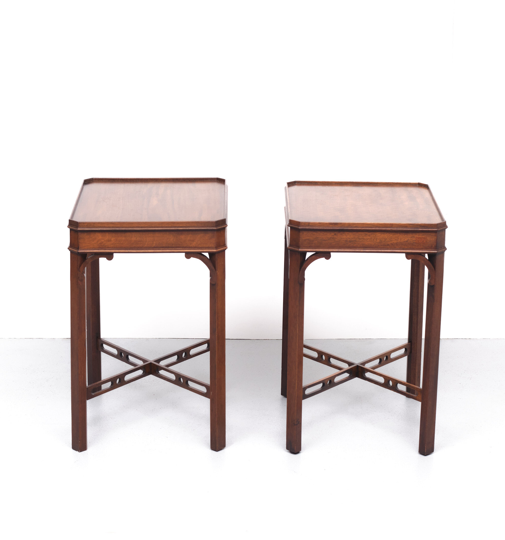 Bevan Funnell Mahogany Side Tables for Reprodux England, 1960s