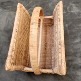 Vintage rattan magazine rack