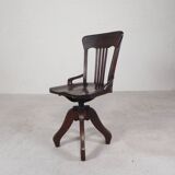 Oak desk chair, studio chair, height adjustable, 1930s