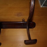 Curved wooden coat rack  3 hooks