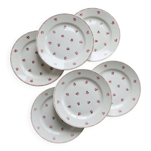 6 assiettes plates vintage