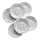 6 vintage flat plates from Nimy with red patterns.