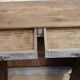 Antique low cabinet two doors two drawers in solid wood