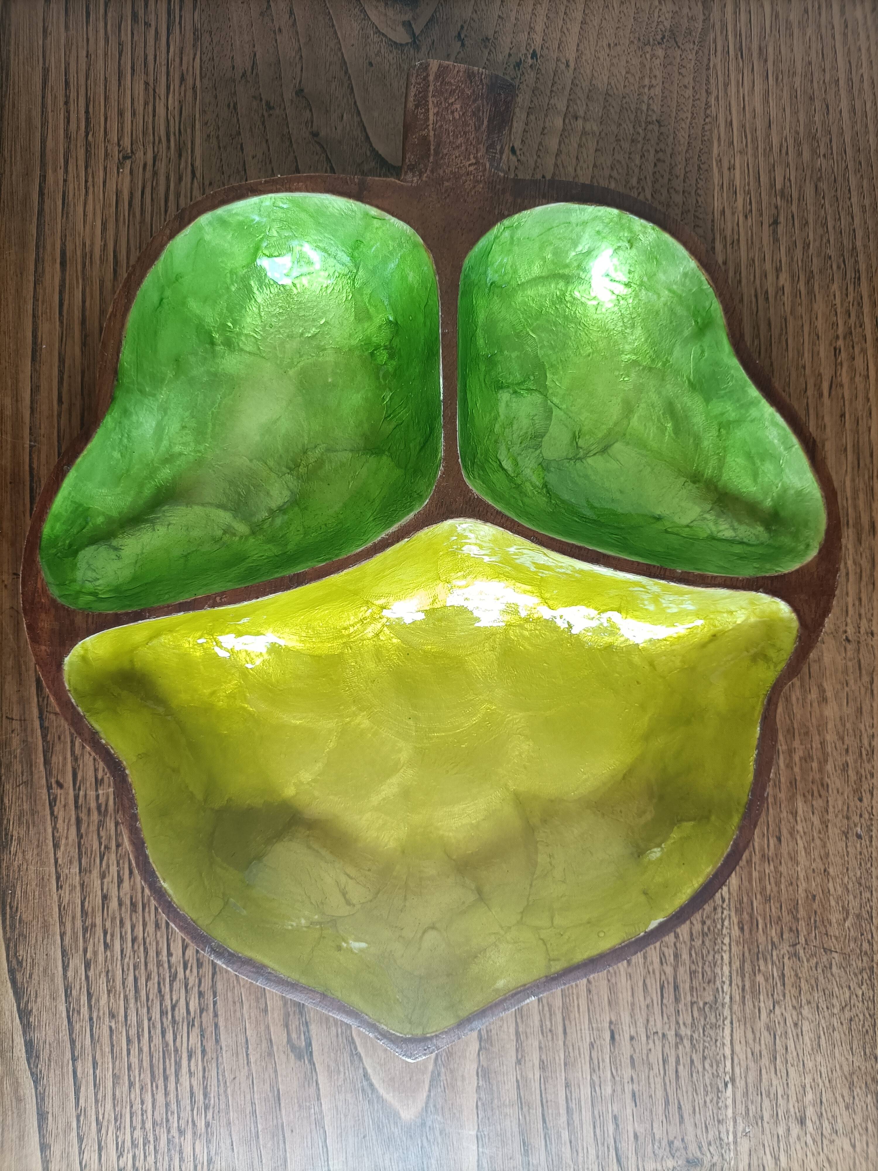 Solid Wood Appetizer Tray with 3 Compartments