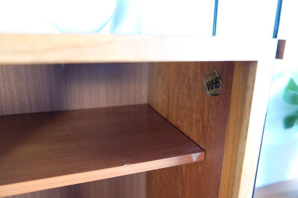WHB shelf in teak, retro vintage style from the 60s-70s.