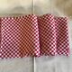 Long vintage red and white country tablecloth