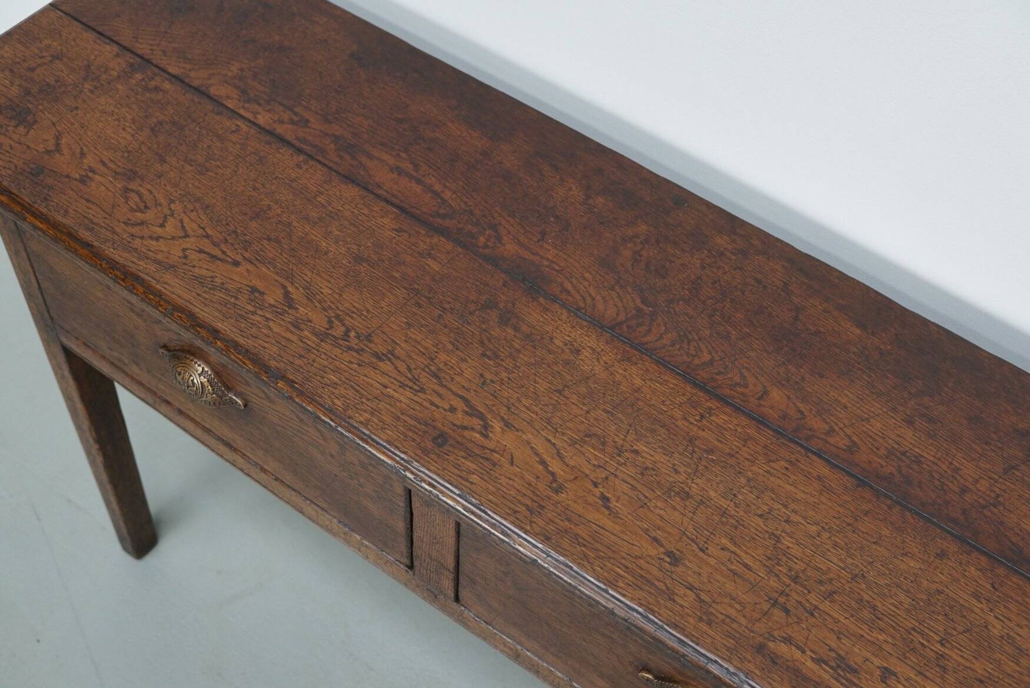 Vintage French rustic farmhouse oak side table, 1950s
