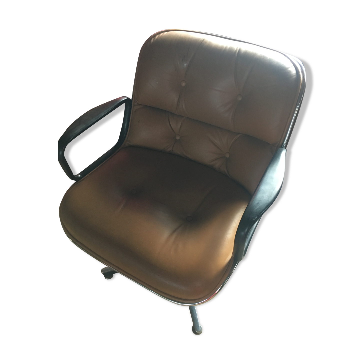 Fauteuil President en cuir Charles Pollock | Selency