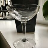 Set of 4 glasses of crystalline champagne mismatched 50s