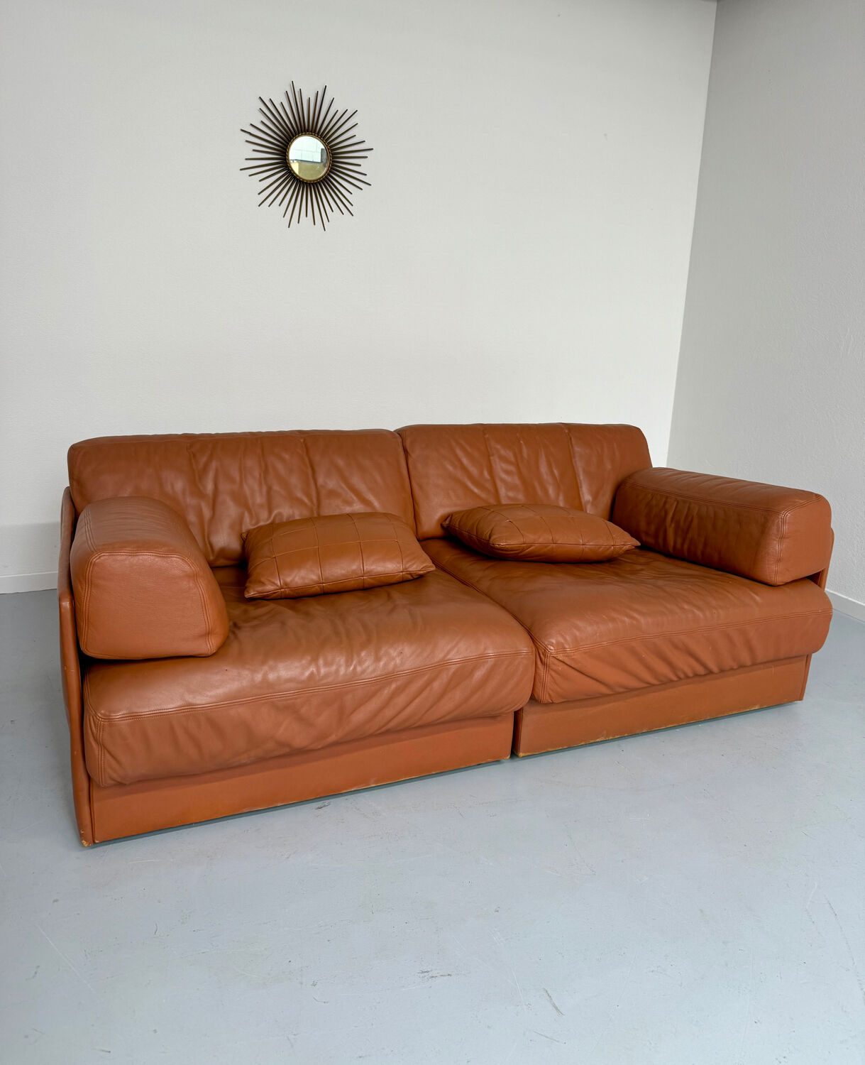 DESEDE ds 76 vintage design camel leather 2-seater sofa