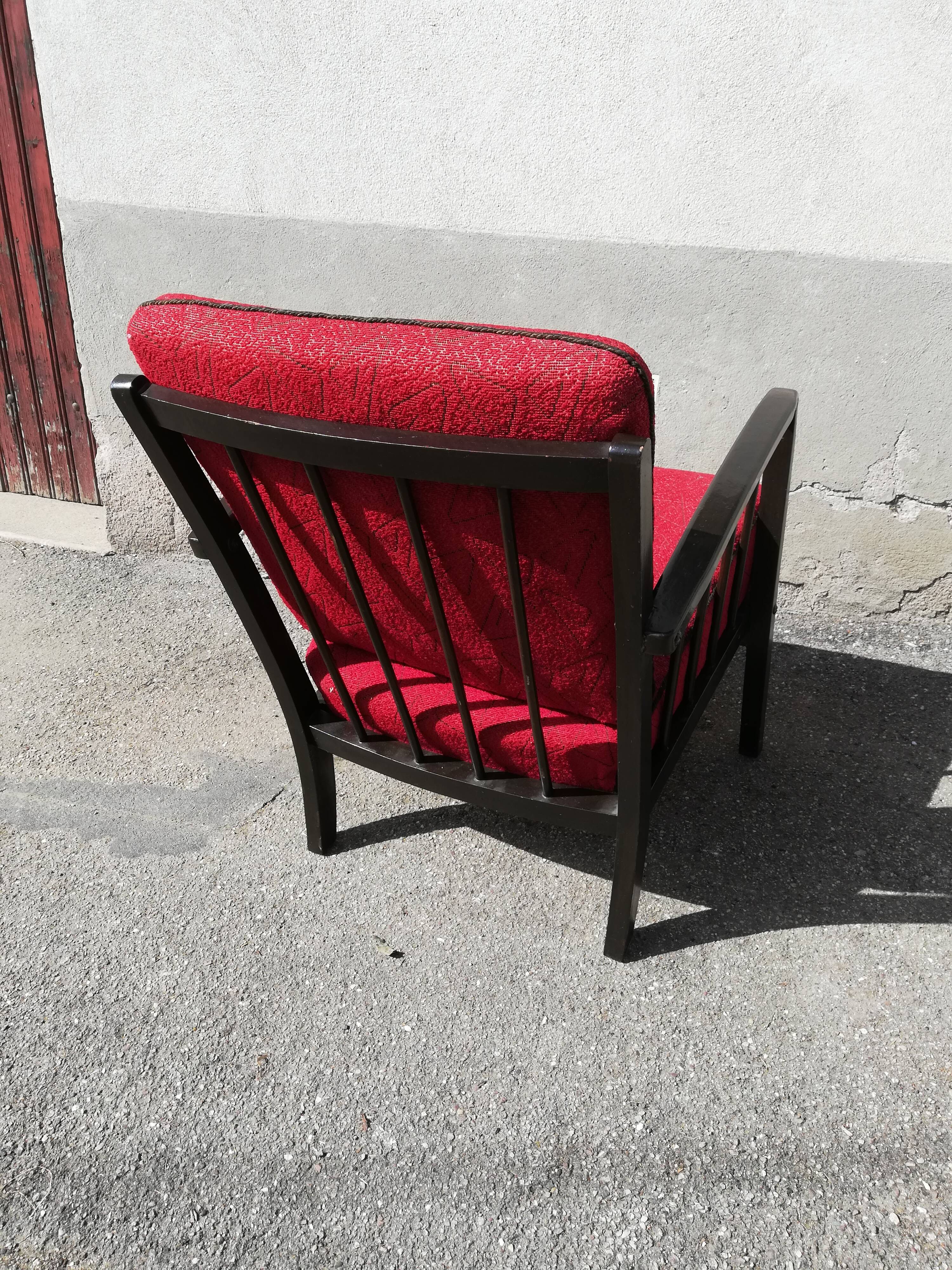 Armchair years 50 red fabric