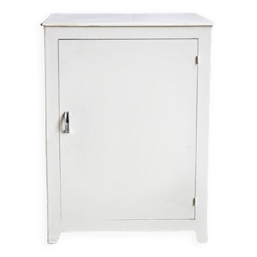 Low sideboard, bar furniture, cupboard, white wood, vintage, 60s
