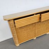 Wood / bamboo / rattan sideboard Roberti Rattan 1970s stunning condition