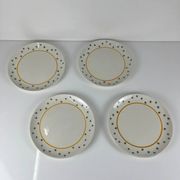 4 assiettes à dessert Gien, création Primefleur, modèle "Constellation", 1950