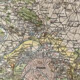 Lithograph map of Paris and its suburbs - 1900