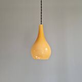 Scandinavian pendant light in honey-colored opaline glass, 1960s