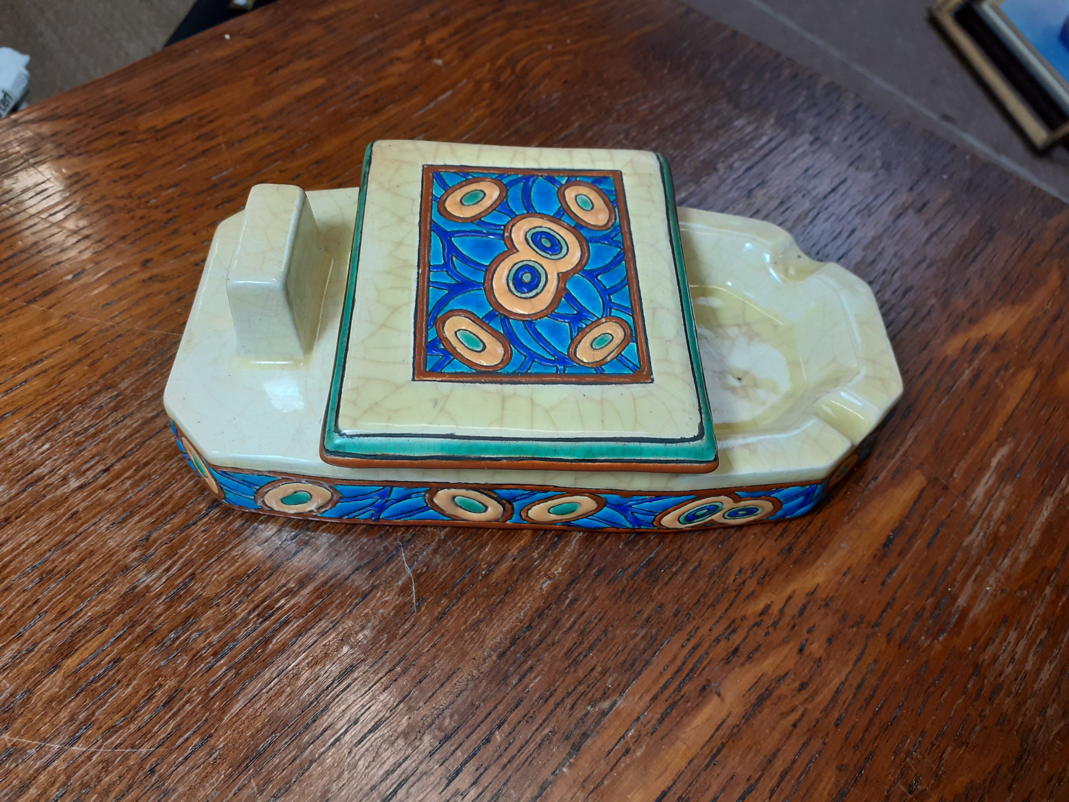 Longwy ashtray in emaux 1930