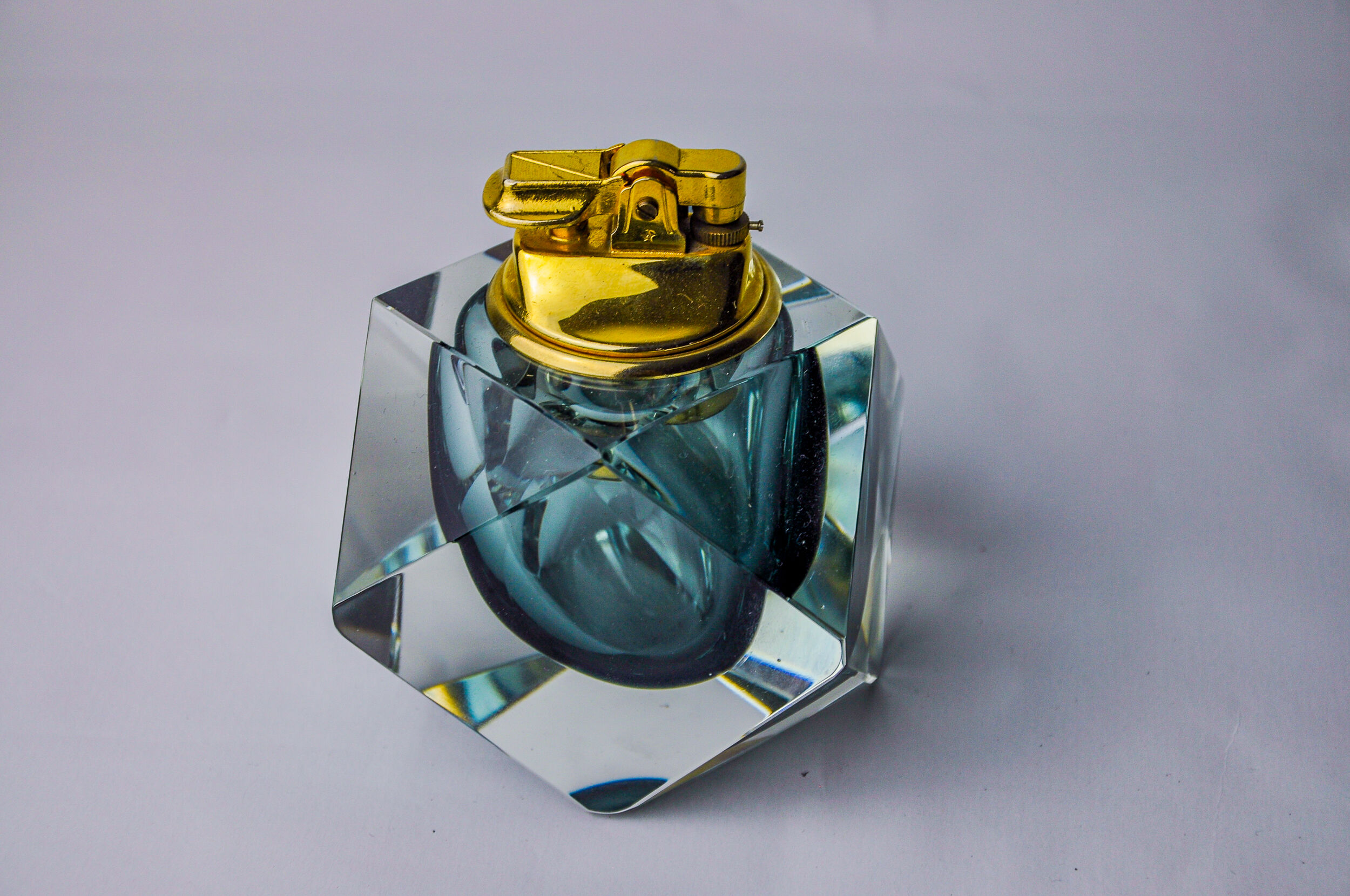 Grey Sommerso Lighter by Seguso, Murano, Italy, 1970