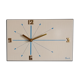 Vintage formica clock silent rectangular wall clock "Blue wood flash"