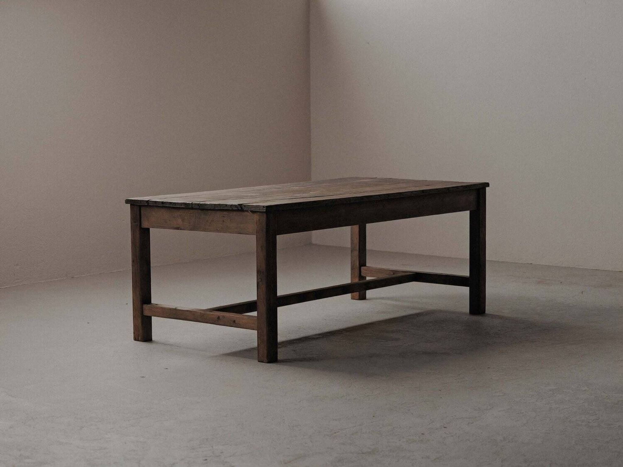 Table de ferme en pin massif, vers 1900