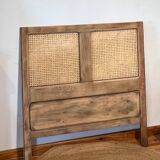 Vintage headboard in solid raw oak and cane - single bed