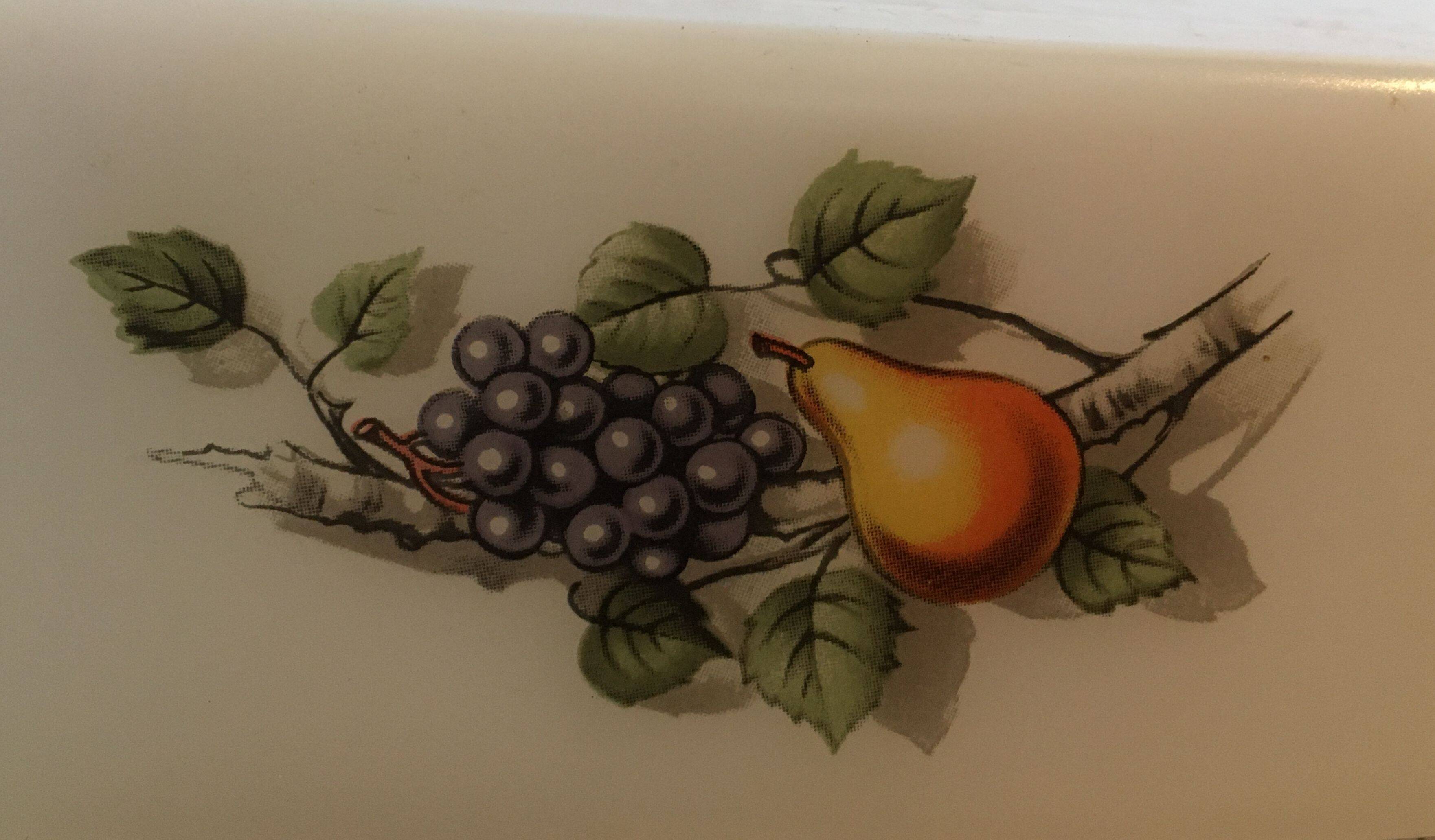 Arcopal vintage fruit butter dish from France