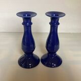 Pair of midnight blue candlesticks