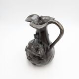 Pewter vase - art nouveau - nude woman j. garnier