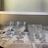 Set of 22 glasses with floral details engraved 1930