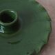 Ceramic candle holder serrated plate fir green