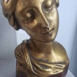 Gilded plaster bust